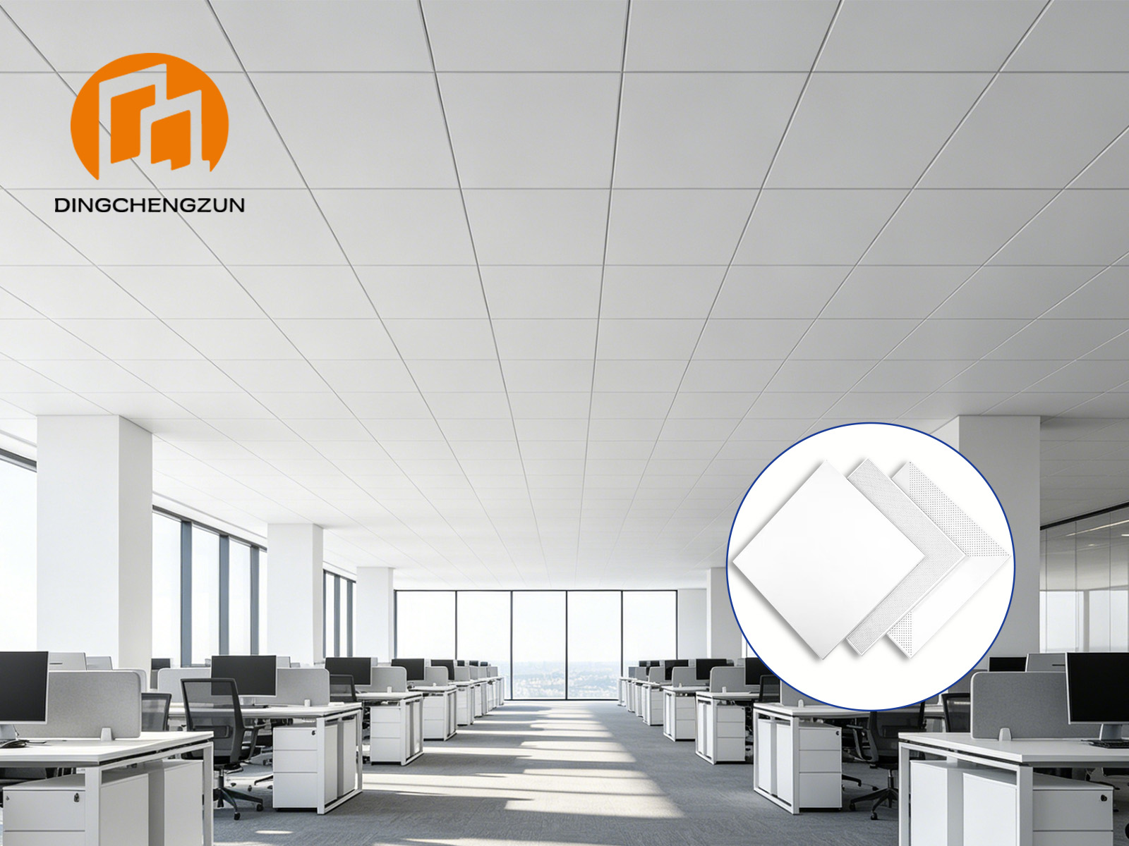 Dalles de plafond en aluminium pour les immeubles de bureaux commerciaux
