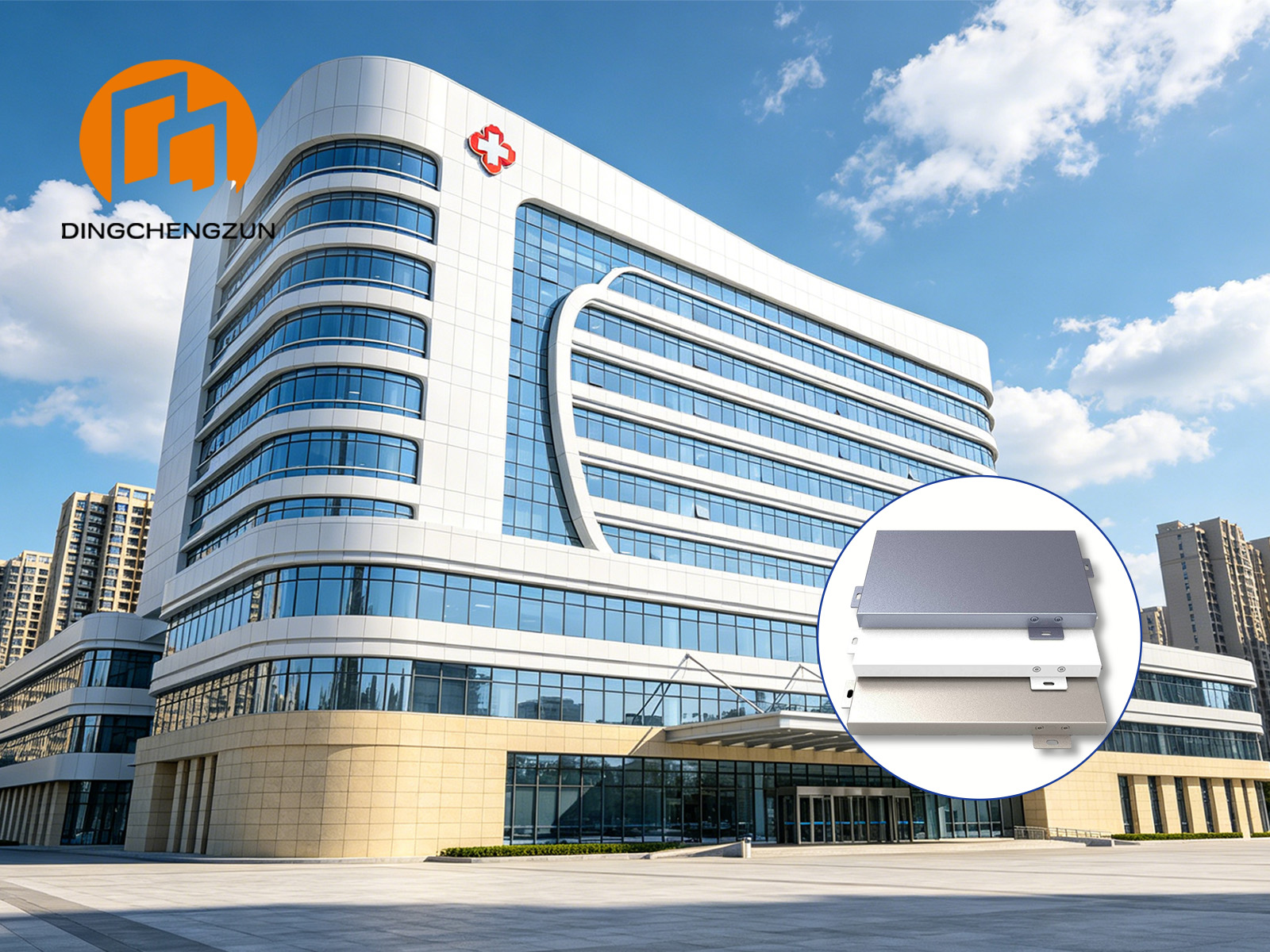 Panneau de bardage métallique pour bâtiment hospitalier