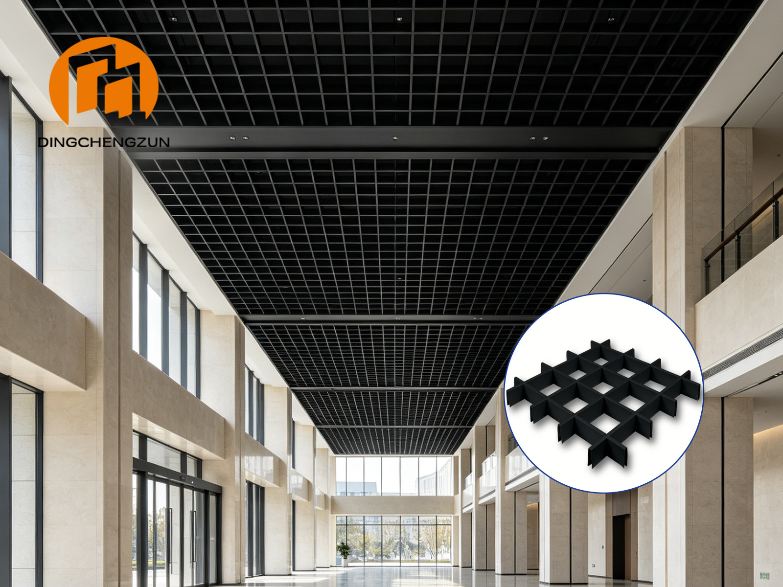 Plafond suspendu à grille d'aluminium pour les couloirs des bâtiments publics