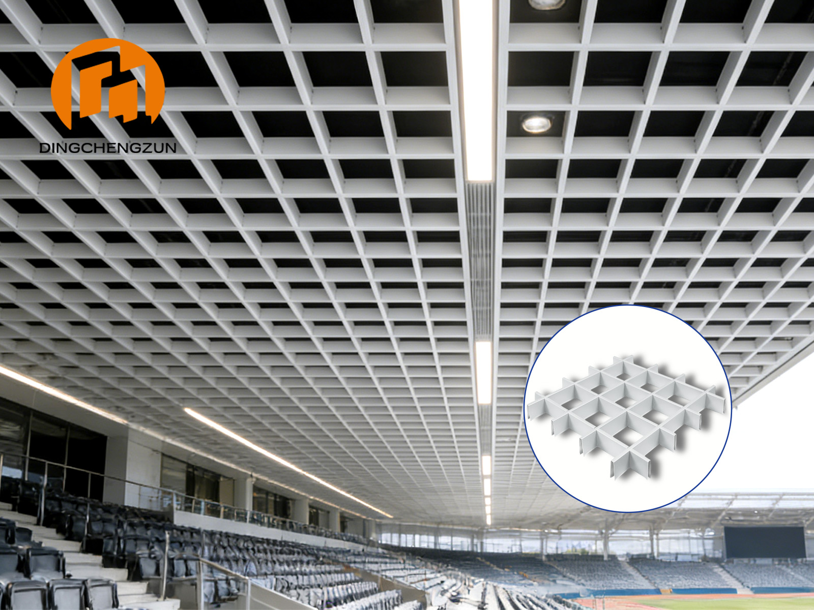 Stade Espace public Plafond à grille d'aluminium