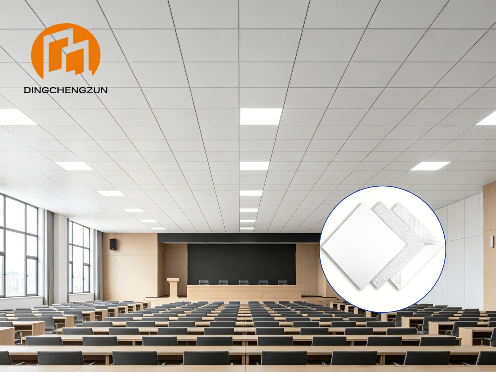 Panneaux de plafond en aluminium T-Grid pour les plafonds des centres de congrès
