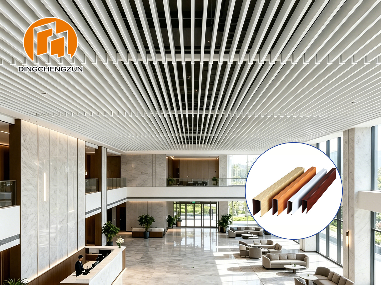 Plafond à baffles en aluminium pour les hôtels étoilés