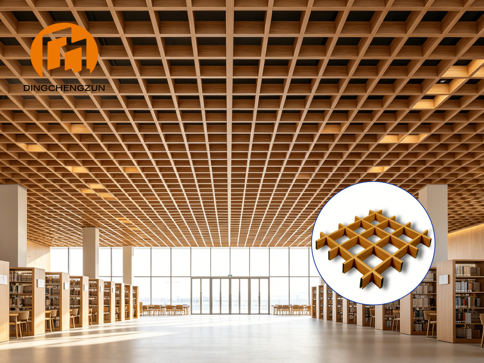 Plafond suspendu à grille d'aluminium pour les bibliothèques modernes