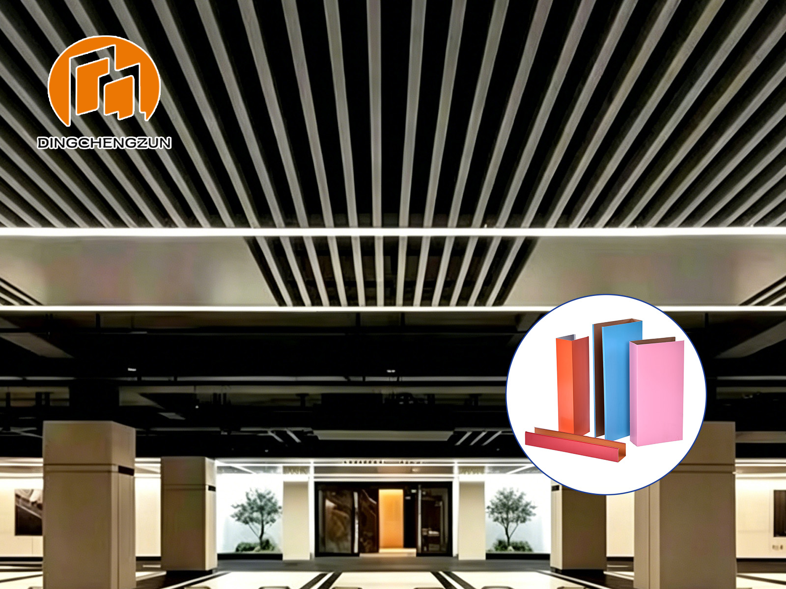 Système de plafond en aluminium U Baffle pour parking souterrain