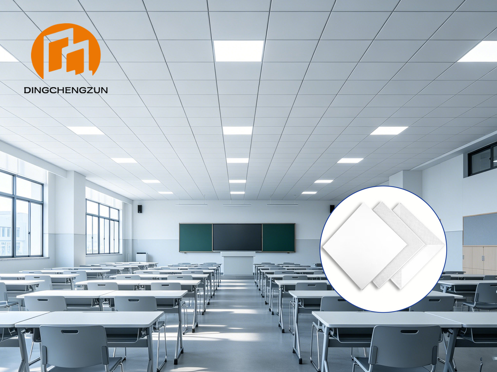 Dalles de plafond en aluminium sur mesure pour les bâtiments scolaires et universitaires