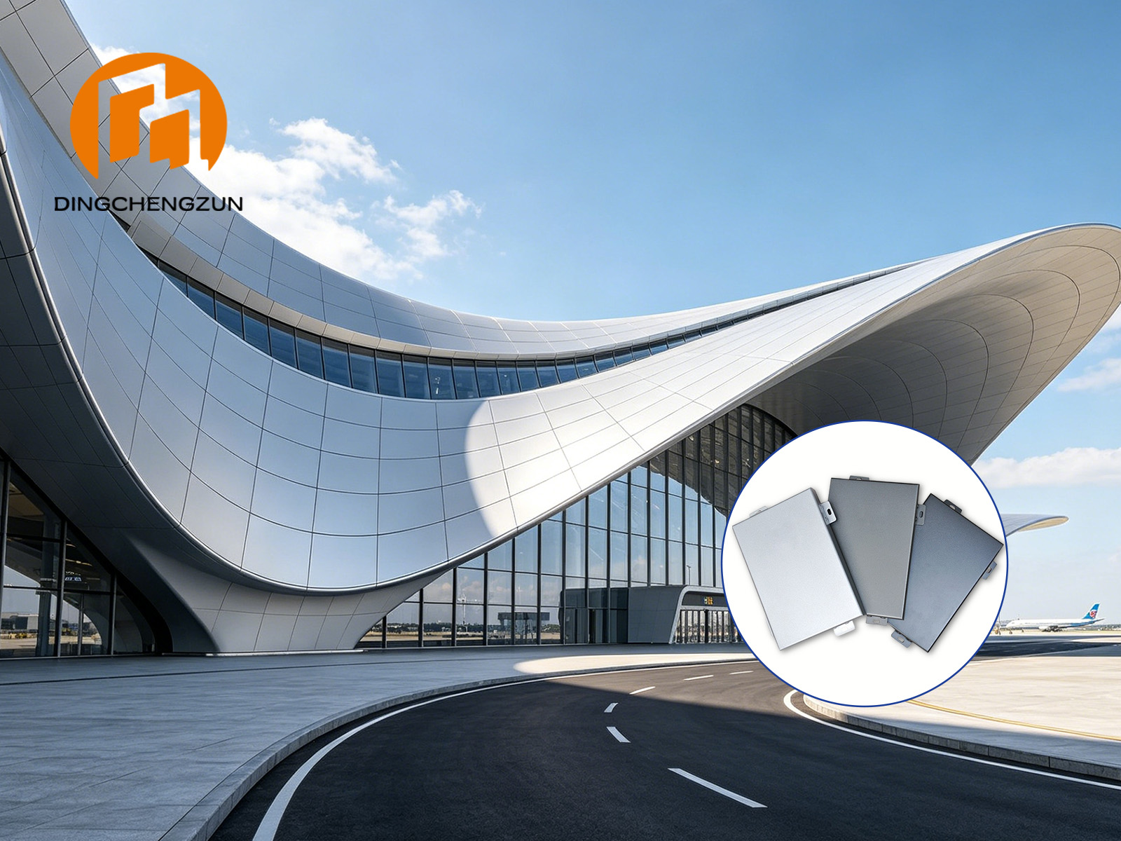 Revêtement de façade en aluminium pour terminal d'aéroport