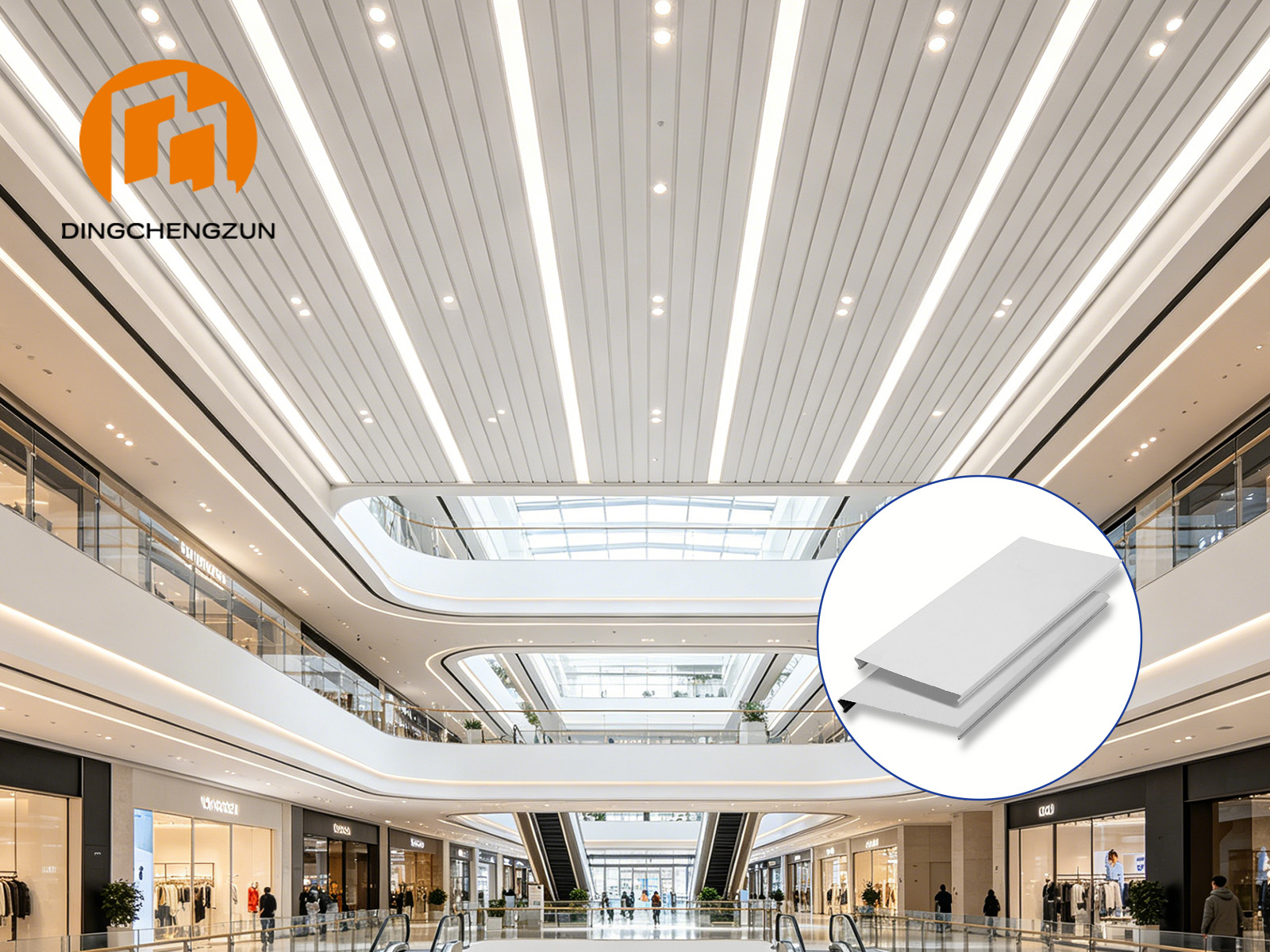 Centre commercial Panneaux de plafond linéaire en aluminium