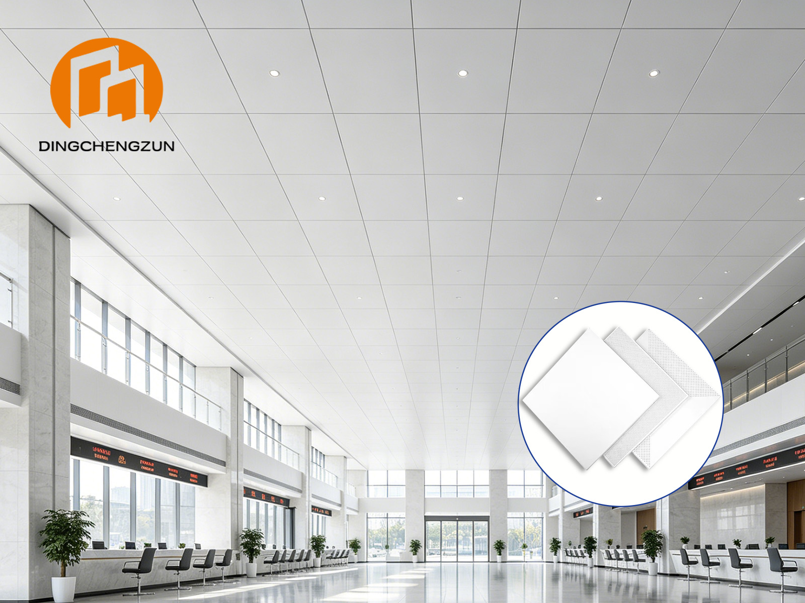 Bâtiment administratif Panneaux de plafond en aluminium perforé