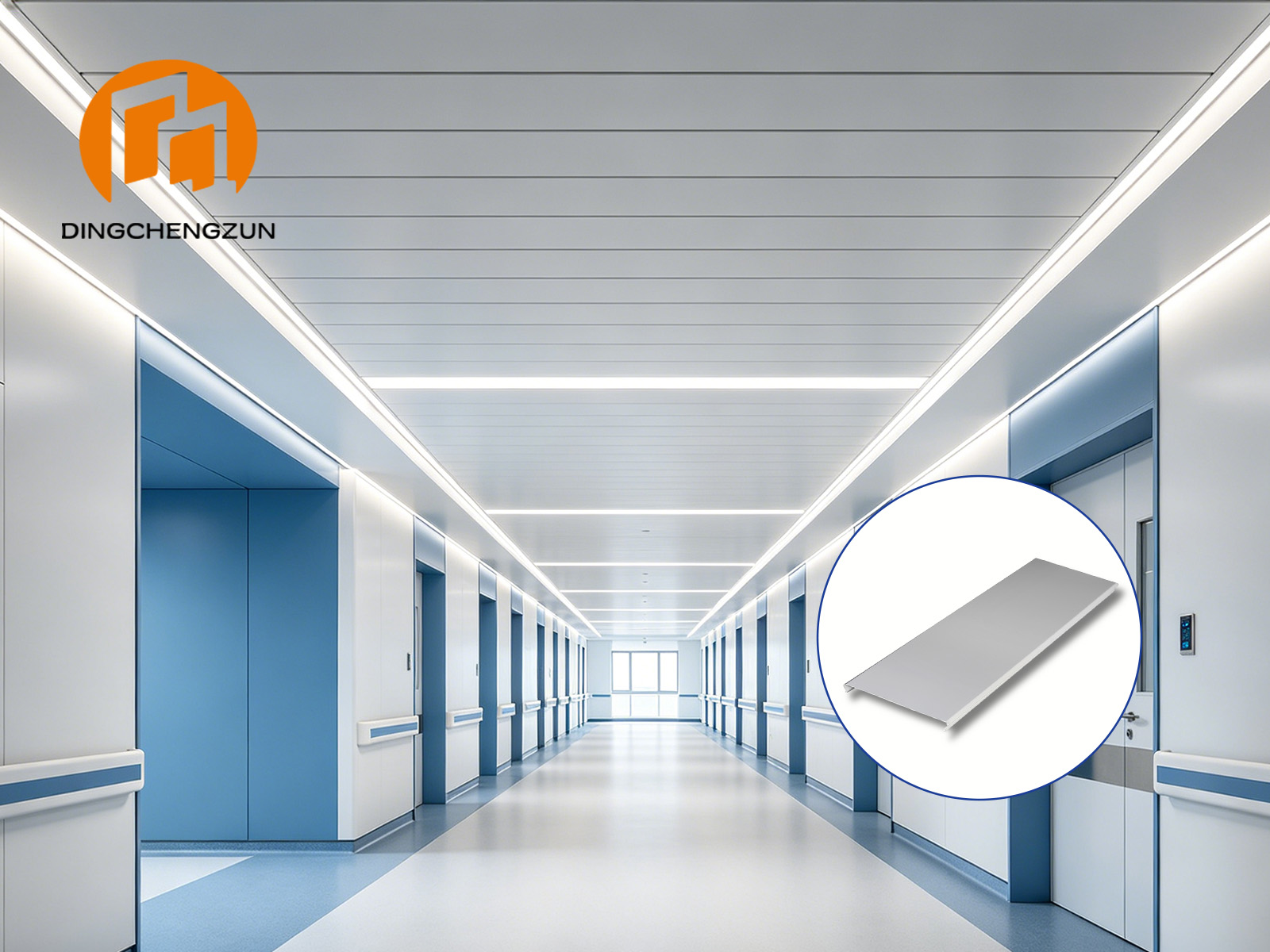 Hôpital Couloir Commercial Plafond linéaire en aluminium
