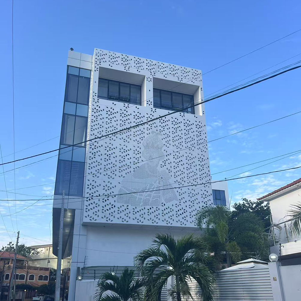 Solutions extérieures en aluminium pour les murs et les plafonds d'un grand supermarché à Luanda, Angola