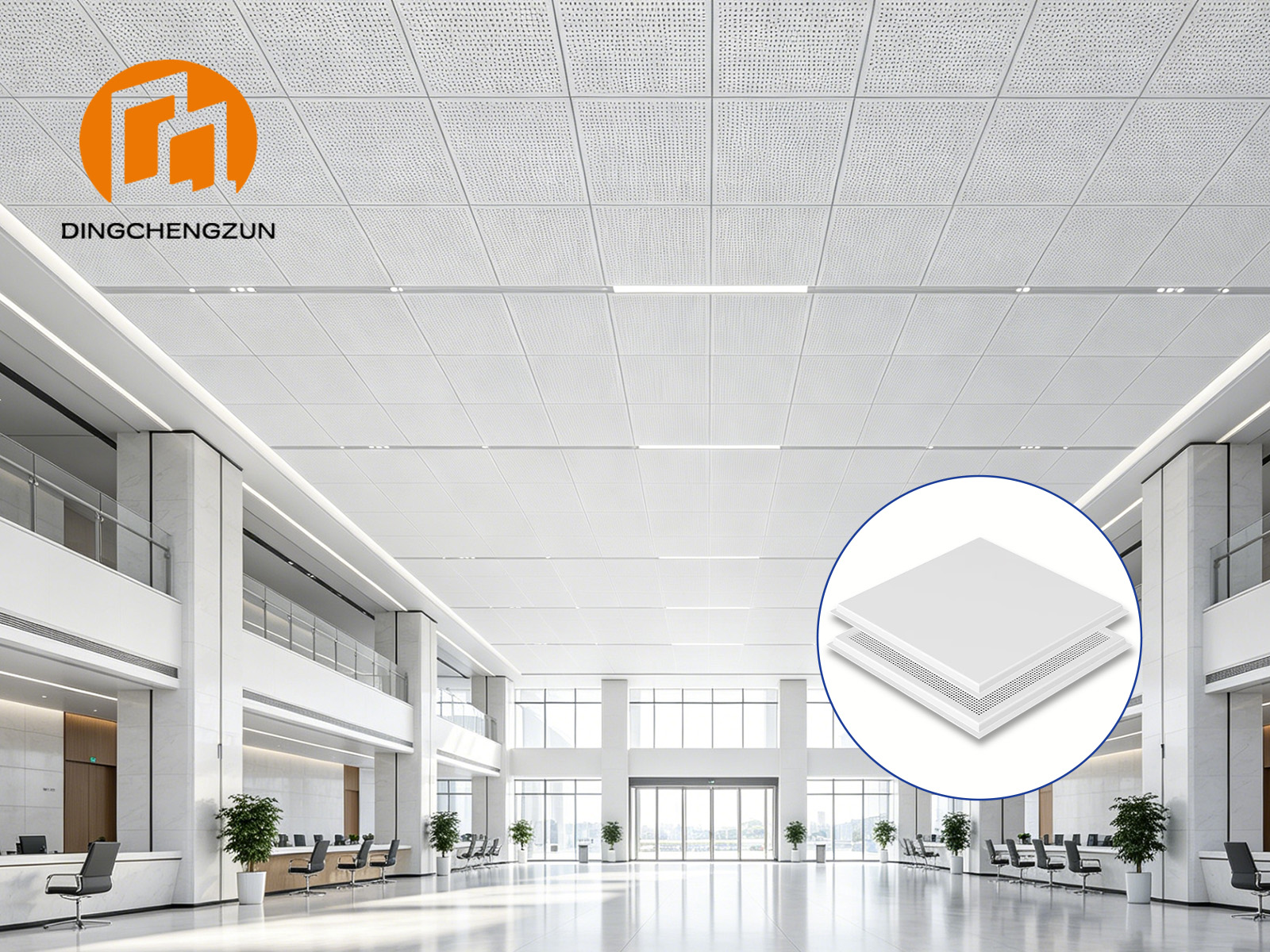 Panneaux de plafond en aluminium pour les immeubles de bureaux gouvernementaux