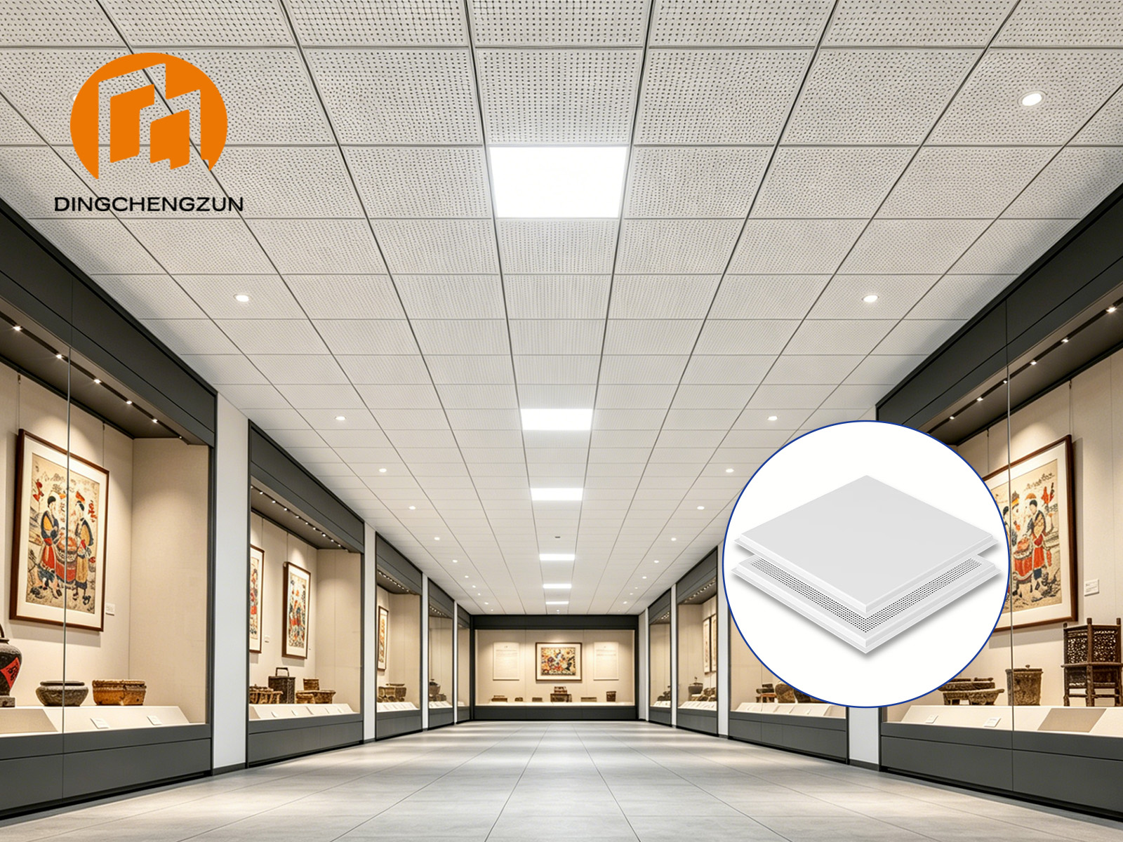 Dalles de plafond en aluminium pour plafonds intérieurs de musées